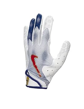 Nike Vapor Jet 8.0 Football Gloves White | Gym Blue | Red